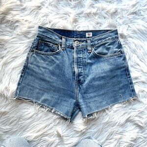 Redone Originals Cut Off Shorts Raw Hem High Rise 100% Cotton Size 26